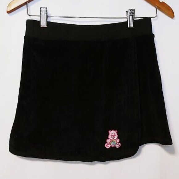 Dolls Kill Dresses & Skirts - Care Bears x Dolls Kill Black Velour Mini Skirt